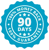 90-day money-back guarantee seal